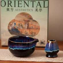 中东风情抹茶碗，适合下午茶，二合一陶瓷甜点碗兼茶具，质朴陶瓷纹理，中东复古釉面，耐热易清洗，复古中东抹茶碗，质朴质感，网红同款，茶道必备碗 - 彩色 - 查看 2