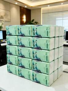 1/2/8包装大号面巾纸，5层520张，压纹边缘，经济实惠的家用装 - 多色 大包裝抽紙 - 查看 3