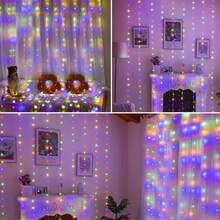 1pc LED Curtain String Lights, USB Powered With 8 Flashing Modes, Remote Control Fairy Lights For Holiday, Wedding, Birthday, Festival, Easter, Valentine's Day Decoration - USB Plug Curtain Light - View 13