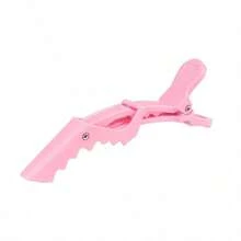 6/12Pcs Pink Salon Crocodile Hair Clips, Non-Slip Duckbill Sectioning Clamps & Seamless Bangs Clips, Professional Makeup Positioning & Hair Styling Tools, Multi-Function Barber Accessories For Women - Multicolor - View 11