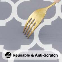 SUNFANS 1pc Round Moroccan Style Vinyl Table Cover, Multiple Colors & Sizes Available, Waterproof Elastic Fitted Tablecloth With Flannel Backing, Wipeable PVC Tablecloth, Suitable For Camping, Indoors & Outdoors - Multicolor - View 7