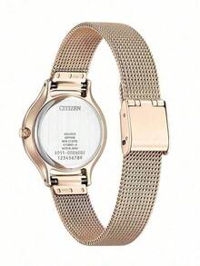 CITIZEN Relojes para mujer de lujo, minimalistas, con pulsera de acero inoxidable, esfera con números romanos pequeños y correa ajustable, como regalo - Rosa - Ver 3
