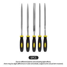 5/10支装 14厘米（5.51英寸）高碳钢针锉，硬化合金钢精密锉刀小锉，扁/圆/三角/方/半圆/斜面金属锉，适用于木材、塑料、珠宝模型制作、DIY雕刻、精密金属加工、木工 - 多色 - 查看 9