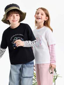 Annil New Spring Style Round Neck Long Sleeve Knitwear For Boys And Girls - White - View 2