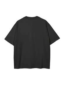 大码草莓标语休闲度假圆领短袖T恤 - 柔软透气，适合春夏休闲穿着 - 常规版型印花T恤，大码女款，黑色 - 黑色 - 查看 4