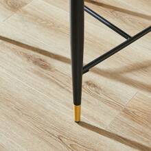 Barstools - Black + Gold + Light Brown + Fabric - View 7