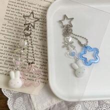 可爱米粒星、植绒兔子手机挂绳、五角星CCD钥匙扣、串珠包挂饰 - 彩色 - 查看 3