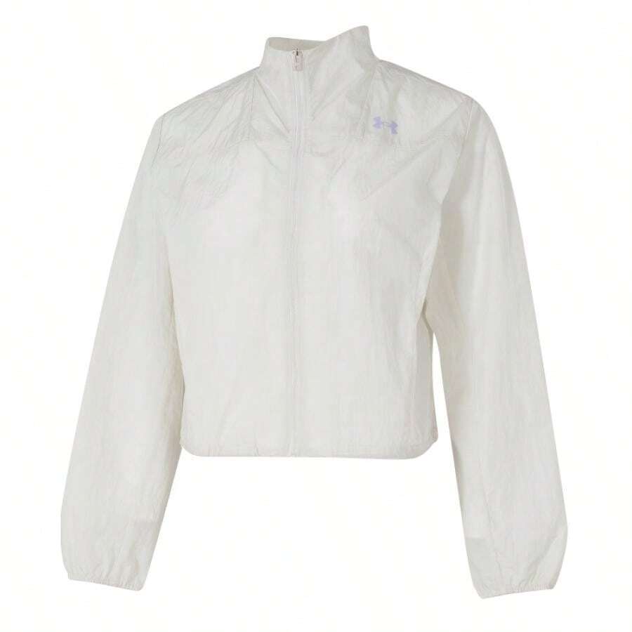 Under Armour Women's Jacket/Coat, Soft Woven Jacket, W Explor Trail Run Wind Jckt, Lightweight Comfortable Casual Sports Commute Jacket - Peak White - View 1