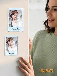 Custom Photo Couples Besties Family With Message - Personalized Acrylic Fridge Magnet - As Shown - View 6
