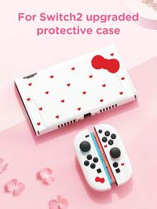 1pc Red Heart-Shaped, Bowknot Pattern Protective Case/Cover, Compatible With Switch2, Switch NS, Switch OLED, Switch Lite, Accessories For Switch2/Switch, Full Set Including Storage Bag, Game Card Case, Best Gift For Switch Players - Multicolor - View 17