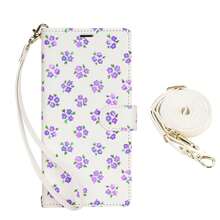 花朵造型斜挎翻盖PU仿皮钱包式手机壳，适用于三星Galaxy S26 S25 Edge S24 S23 Plus Ultra A57 A37 A17 A07 A56 A36 A26 A16 A06 A55 A35 A25 A15 A54 A34 A24 A14 A13，带卡槽、支架、腕带，具备RFID屏蔽功能，国际版，非国内版 - 紫色 - 查看 20