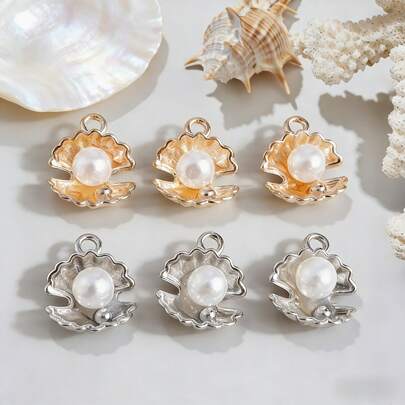 20个夏季沙滩风贝壳珍珠吊坠，海洋装饰饰品，DIY项链手链钥匙扣首饰配件，女士夏季服装/沙滩旅行用品