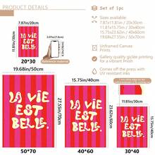 1 sztuka bezramowego płótna ściennego, nowoczesna dekoracyjna grafika, wiszący obraz tuszem z inspirującą frazą, odpowiedni do salonu, sypialni i domowego biura - Wielokolorowe - Zobacz 10