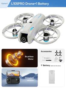 AXNEN 热销！2026新款L105PRO无刷无人机 - 双高清航拍摄像头，5.6英寸FPV显示遥控器，90°可调镜头和光流悬停系统，螺旋桨保护罩，圣诞节、节日和特殊场合的完美礼物。 - 彩色 - 查看 13