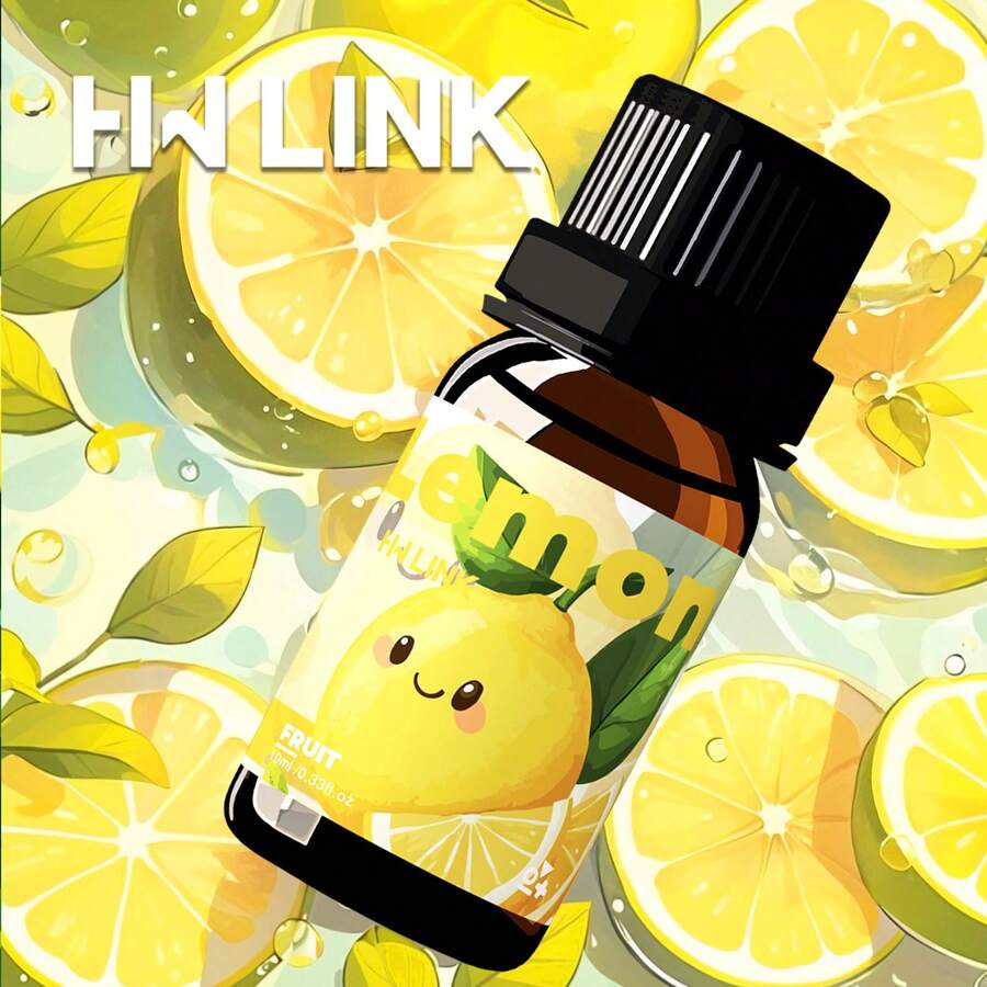 HWLINK 10ml 檸檬香調水果精油，清新空氣，適用於加濕器/擴香機，可用於蠟燭製作，節日禮物，藤條擴香