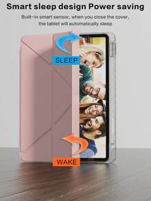 1个透明边框亚克力Y型可折叠支架保护壳，适用于11英寸（A16 2025），多角度支架带笔槽，防刮防弯折亚克力后盖，适用于Air 11英寸（M3）2025，磁吸自动休眠/唤醒，简约/休闲/经典设计，适用于Mini 6/7、Air 9.7英寸、10.2英寸（7/8/9代）、Air 10.5英寸、Air 4/5/6、10代（2022年）10.9英寸、Pro 11、Air 11（M2）、Air 13（M2）、Pro 11（M4），透明后盖Y型可折叠保护套 - 粉色 - 粉色 - 查看 6
