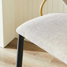 Barstools - Black + Gold + Light Brown + Fabric - View 8