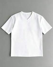 GRDR 男士夏季时尚百搭V领短袖T恤 - 休闲简约百搭T恤 - 白色 - 查看 4