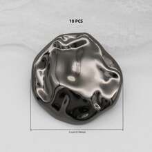 10/20颗 12-25毫米 复古不对称压纹极简主义波浪形金属纽扣，适用于衬衫、西装、针织开衫、缝纫纽扣 - 多色波紋面 - 查看 20