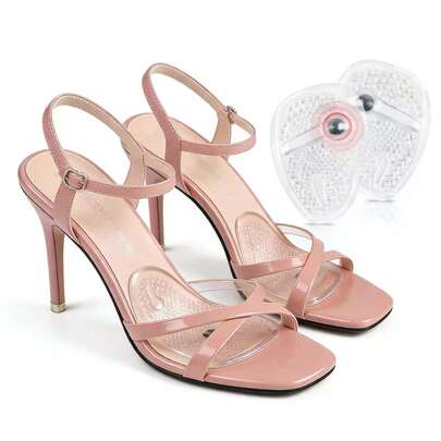 QKC 1 Pair Transparent Gel Magnetic Dot Arch Support Insoles, Forefoot Cushion Pads