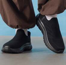 Skechers New Men's Sports Casual Slip-On Walking Shoes - Black - View 3