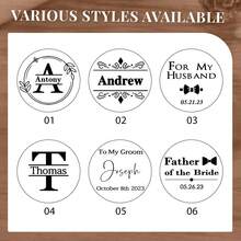 1pc Customized Wooden Wedding Ring Box, Engraved Proposal Ring Box, Unique Gift For Anniversary, Valentine's Day, Birthday, Wedding - Beige - View 3