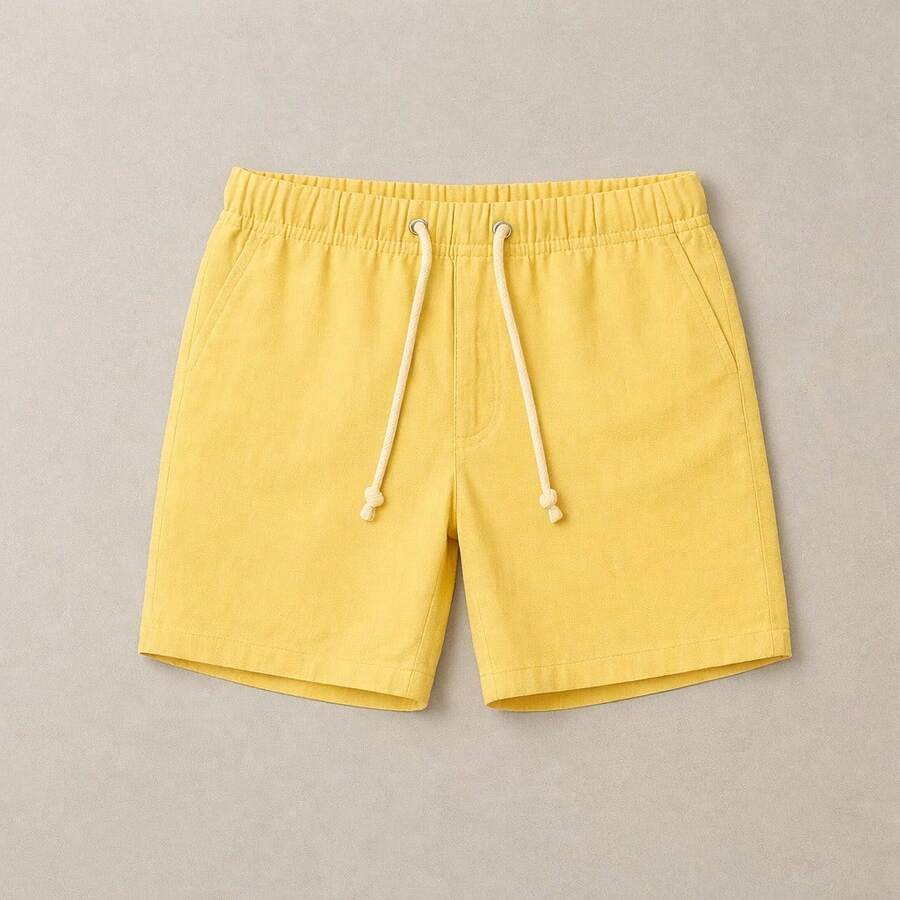 1 Summer Spring Spring / Summer / Autumn Spring / Summer Regular Fit Eyelet Drawstring Beach For Going Out Weekend Casual Holiday Father's Day Valentine's Day Christmas - Amarillo - Ver 1