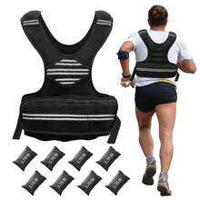 Adjustable Weight Vest For Men & Women – Neoprene Workout Vest For Running, Walking, Gym Training – Reflective Strips & Pockets For Phone/Keys - 2.7-9 Kg - View 1