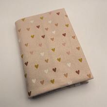 1 chiếc bìa sách bằng vải hình trái tim màu đỏ thẫm thủ công, dùng làm vỏ bọc sách cho sổ tay/nhật ký, quà tặng cho người yêu sách, các cặp đôi, gia đình. - Mảnh duy nhất - Xem 8