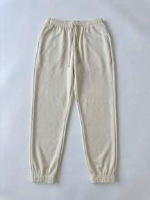 Men's Plus Size Jogger Sweatpants In Flannel Fabric With Pocket | Warm, Plus Size Men's Pants - Crema - Ver 9