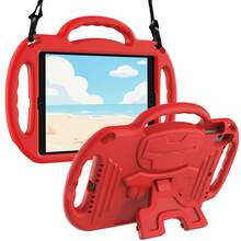 Tablet Protective Case With Handle Stand And Shoulder Strap - Red - View 5