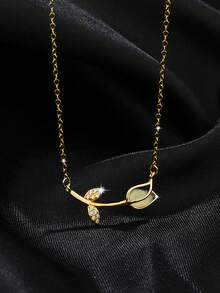 1件S925纯银可爱甜美郁金香吊坠项链，送给女儿、女孩生日、圣诞节的完美礼物 - 鬱金香 - 查看 12