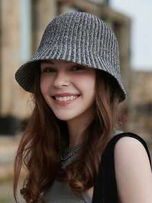 1顶女士新款春夏秋季宽檐遮阳帽，时尚百搭休闲渔夫帽，条纹渔夫帽，适合旅行和摄影 - A - 查看 2