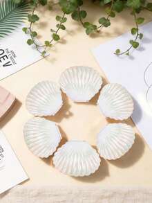 10个贝壳造型首饰收纳盒，美人鱼主题迷你贝壳盒，塑料迷你贝壳项链盒，适合作为礼物，海底主题生日派对首饰收纳盒，毕业季礼物，伴娘礼物，生日装饰，毕业礼物，夏季海滩，海洋，泳池派对，夏威夷风情装饰 - 白色 - 查看 4