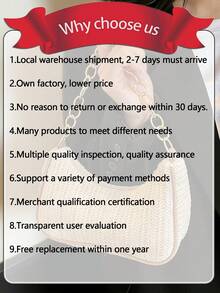 Fashionable Solid Color Woven Moon Shaped Women's Bag With Metal Chain Strap, Can Be Used As Handbag, Shoulder Bag, Tote Bag, Beach Bag, Casual Woven Bag, And Cell Phone Bag, 2026 New Woven Straw Bag - Boho Chic Crossbody & Top Handle Purse, Lightweight Raffia Beach Bag For Women,Y2K Crochet Underarm Bag 2026 -  Mini Shoulder Bag,Everyday Chic Knit Bag - Versatile Underarm & Shoulder Bag,Casual Shoulder Bag For Women,Summer Essentials, Perfect For Vacation & Holiday, Beach Purse, Perfect For Summer, Vacation & Daily Use, Travel Must Haves, Suitable As Birthday Valentine's Day Thanksgiving Halloween Gift For Mom Wife Girlfriend Friend [US Local Warehouse] - 彩色 - 查看 3