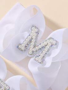 bilicaca 1pc Soft White Letter Baby Headband, Baby Birthday Accessory, Warm & Absorbent To Protect Baby Growth - White - View 5