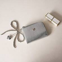 Hjärtformat hänge, söt och cool trippelvikt stor kapacitet sprucket läderplånbok och korthållare för kvinnor - Multifärgad - Visa 15