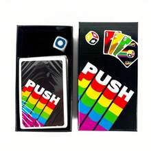 1 Set PUSH! Fast-Paced Family Card Game - Hilarious Luck-Based Party Game For Adults, Quick Strategy & Action Cards, Family Game Night & Group Party Game, Competitive Fun (Easy To Learn, Cardboard Components) - Multicolor - View 1