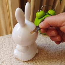 1pc Rabbit Shaped Funny Piggy Bank, Cute Animal Cartoon Coin Bank Suitable For Living Room, Bedroom, Study, Home Decor, Easter, Birthday, Holiday Party, Back To School Gift - Rabbit Piggy Bank - View 9