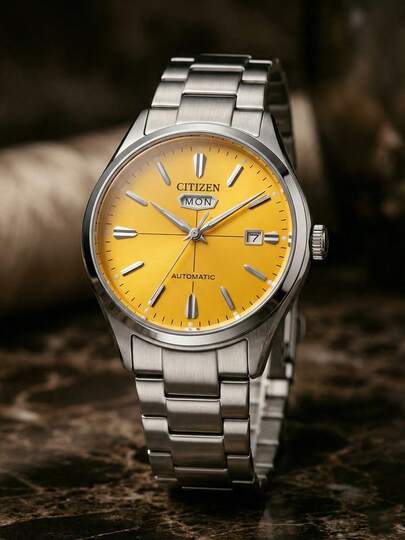 CITIZEN Reloj automático de acero inoxidable clásico para hombres, con visualización de fecha, minimalista, de negocios casual, resistente al agua, adecuado para uso de oficina. NH8391-51Z