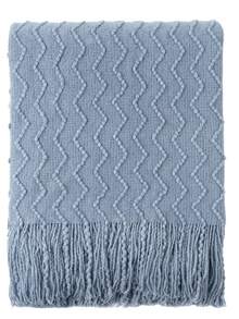 Lightweight, Breathable, Air-Conditioning Blanket, Knitted, Soft, All-Season Throw Blanket - Sky Blue - View 4