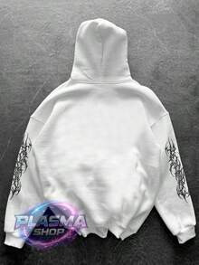 Comfortable Basic Sweatshirt For Everyday Wear Gothic Art Streetwear Urban Culture Street Fashion Street Graffiti Skater Skateboarding Unisex Men's Women's Sweatshirt 50% Cotton 50% Polyester Top Premium Streetwear New Release Immediate Shipping Various Colors!! - 白色 - 查看 2