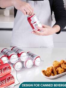 Dispensador Organizador de Latas para Refrigerador Gran Capacidad - Transparente - Ver 5