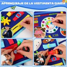 ¡Recomendado8 en 1 Tablero Montessori, Juguetes Montessori Libro Sensorial para Desarrollar La Sensibilidad y La Motricidad Fina, Regalo para 1-5 Años para NiñOs y NiñAs (Azul)¡Top de Temporada - Rosa - Ver 3