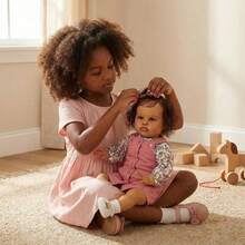 Realistic Reborn Baby Dolls Black - 24-Inch Baby-Soft Body Newborn Baby Doll African American Real Life Baby Dolls Cloth Body For Kids - 黑色 - 查看 3
