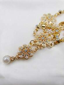 Ins Sweet Palace Style Tassel Geometric Casual Elegant Luxurious Floral Tassel Headband, Bohemian Design Headpiece - Multicolor - View 2