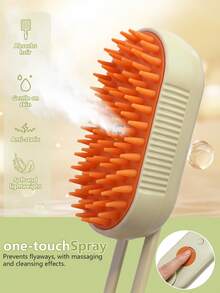 4-In-1 Pet Cat Dog Steam Brush For Massage, Cleaning, Shedding And Combing, Effective Fur Removal, One-Key Grooming, Anti-Static, USB Rechargeable, Pet Grooming Massage Comb, Water Spray Pet Massage Brush - Multicolor - View 4
