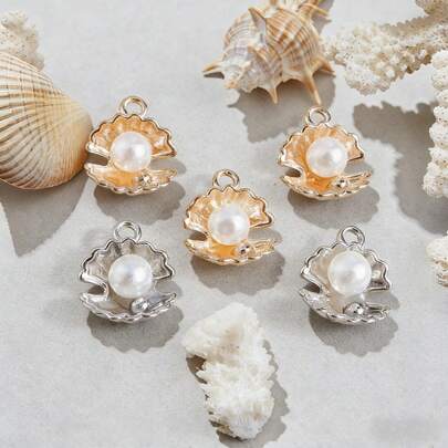 20个夏季沙滩风贝壳珍珠吊坠，海洋装饰饰品，DIY项链手链钥匙扣首饰配件，女士夏季服装/沙滩旅行用品