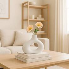 Abstract Vase Nordic Minimalist Decorative Boho Bohochic Modern Sculpture 13CM - trắng - Xem 7