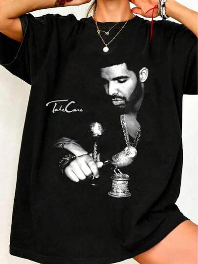 Unisex Drake T-Shirt _Rap-Themed Graphic T-Shirt_Watch Out Yourself_Rare Hip-Hop Pattern Print,James Arthur,Men Clothes,Funny T Shirts,Valentines Gifts For Boyfriend,Valentines Gifts,Romwe Men, Concert, Outfit,Funny T Shirt,Romwe Men,Holiday Men,Mens Summer Holiday Clothes ZT69